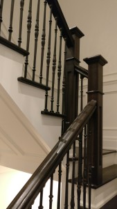 iron handrail installed and refinish stairs